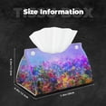 thumbnail image 6 of Lsque Colorful Purple Cosmos Flower Printed Long Tissue Box Cover Holder, Facial Paper Organizer Dispenser,Triangle with Bottom Belt, PVC Leather Decorative Organizer, 6 of 9