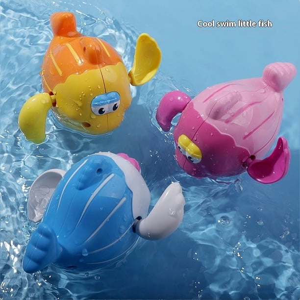 Baby bath water toy - 3pcs Small fish Bathtub Toys, Colourful Water Playset Gifts for Boys and Girls, Toddlers Swimming Floating Playing Set in Bathroom Beach Pool