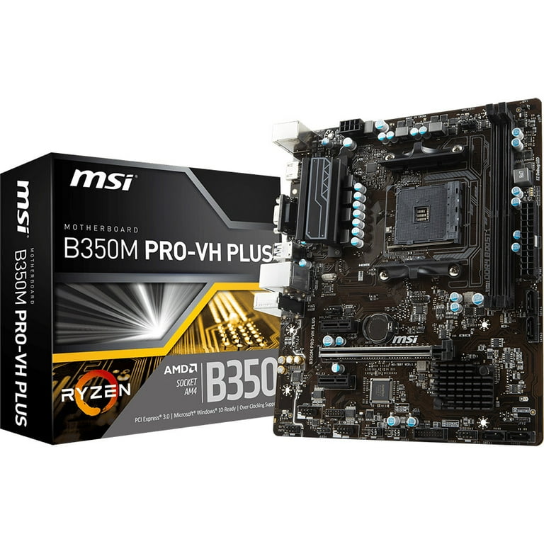 MSI Motherboard B350M PRO-VD PLUS AMD Ryzen B350 64GB DDR4