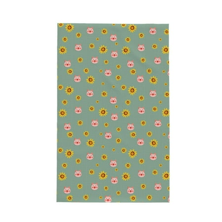 

Matuu Pig Face With Sunflower for Waffle Kitchen Towel Dish Towels Hand Towels for Kitchen 16 X 26 Inches