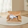 thumbnail image 2 of Coffee Washable Pet Couch Bed For Cats And Small Dogs With Non Slip Bottom And Pu Leather Upholstery Raised Edges For Comfort And Support, 2 of 5