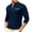 Navy, variant on TOUMENY Men's Long Sleeve Shirts Casual Stand Collar Button Down Slim Fit Solid Knit Tops Business Work Soft Comfy Tee Black L