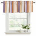thumbnail image 2 of 2 Pack Valances for Windows, Orange Striped Window Valances for Living Room/Bedroom/Bathroom, Farmhouse Stripes Modern Abstract Art Light Filtering Kitchen Curtain Valance 54"W x18" L, 2 of 9