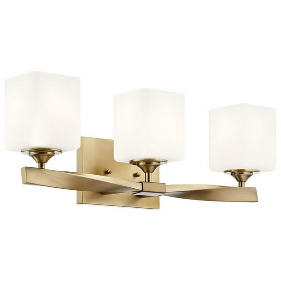 3 Light Soft Vanity Light Approved for Damp Locations with Soft Contemporary Inspirations 8 inches Tall By 22.75 inches Wide-Champagne Bronze Finish
