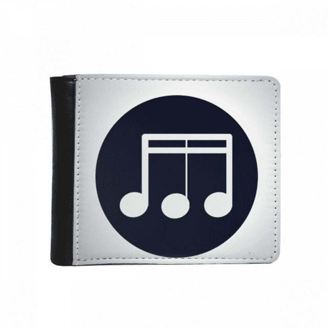 Portefeuille Portefeuille Noir à Trois Decoupes Flip Bifold en Faux Cuir Multi-Fonction