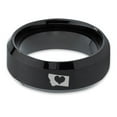 thumbnail image 2 of Tungsten Montana The Treasure State Heart Band Ring 8mm Men Women Comfort Fit Black Beveled Edge Brushed Polished, 2 of 4