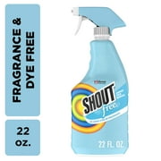 Shout Free Laundry Stain Remover, Active Enzyme Formula is Dye, Fragrance, and Bleach Free, Removes 100+ Types of Stains, including Baby Stains - 22oz Spray
