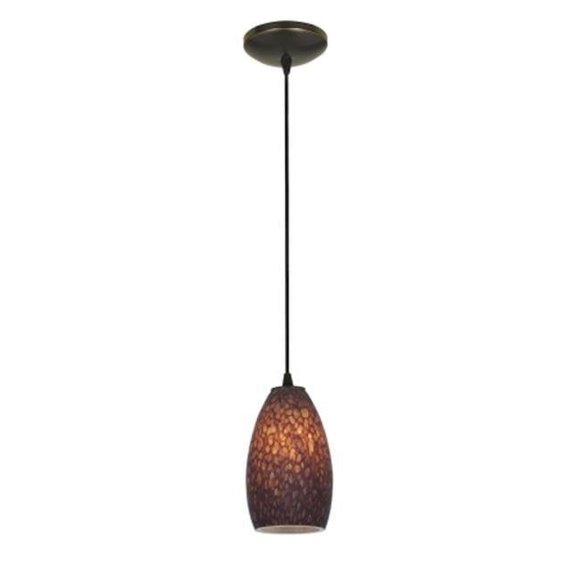Sydney Inari Silk 28012-1C-ORB-BRST One Light Pendant System, Sydney Inari Silk, Oil Rubbed Bronze, Brown Slatet