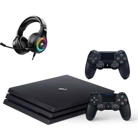 Sony PlayStation 4 Pro 1TB Gaming Console Black with 2 Controller Included BOLT AXTION Bundle Like New