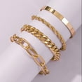 thumbnail image 6 of Weloille Exaggerated Thick Alloy Chain Fashion Gold And Bracelet Four-piece Set, 6 of 8