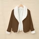 thumbnail image 5 of Pntutb Mujer Otoño/Invierno Color Sólido Cardigan Felpa Solapa Abrigo tops Rollbacks Pntutb Pntutb-4113, 5 of 6