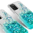 thumbnail image 4 of Samsung Galaxy A03S Case Liquid Quicksand Glitter Cute Phone Case Clear Bling Diamond Shock Protective Cover for Girls Women - Clear/Teal, 4 of 5