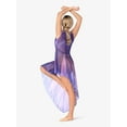 thumbnail image 4 of Womens Hand Painted Asymmetrical Side Drape Tank Lyrical Dress, 4 of 15