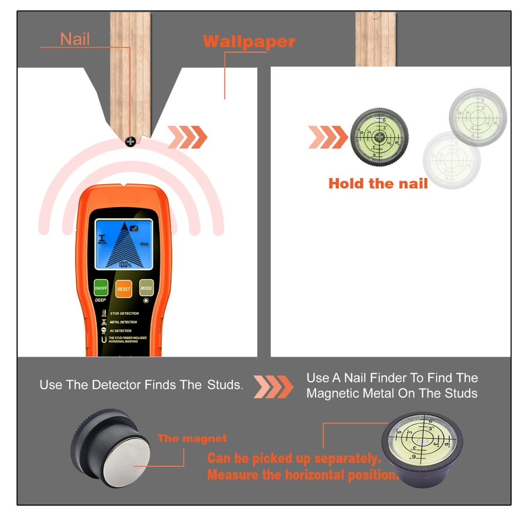 Portable Lightweight Handheld Detector Wire Pipe Power Scanner Suitable for Metal Wall Scanning with Long Battery Lifes