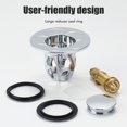 thumbnail image 4 of Tapón de fregadero de acero inoxidable Tapón de fregadero universal Tapón de drenaje para lavabo de encimera Tapón de baño, Plata, 4 of 5