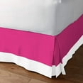 thumbnail image 2 of Luxury 1 Piece Split Corner Two Tone Tailored Bed Skirt, Queen Size 18 Inch Deep Pocket, 100% Egyptian Cotton, 800 Thread Count, Solid White/Hot Pink Color., 2 of 3