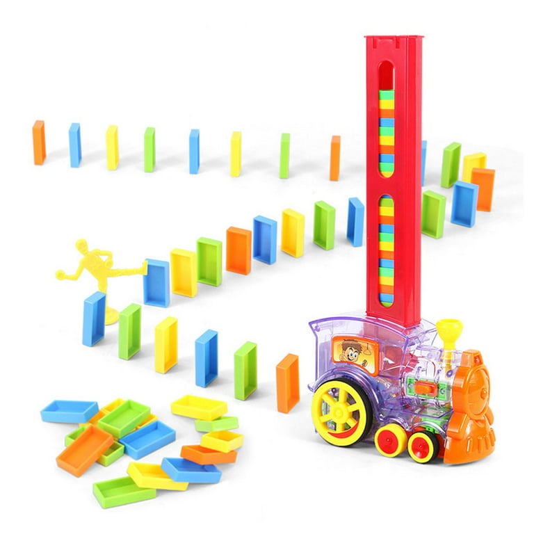 Vanmor Domino Train Toy, Automatic Dominoes for Kids, Mexican Train Musical  Toys with Light, Dominos Stacker Blocks Game Toy for Toddlers Age 3-8 Gift