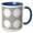 Blue/White, variant on 3drose, Abstract Black and White Seamless Dot Pattern Background, 11oz Two-tone Red Mug