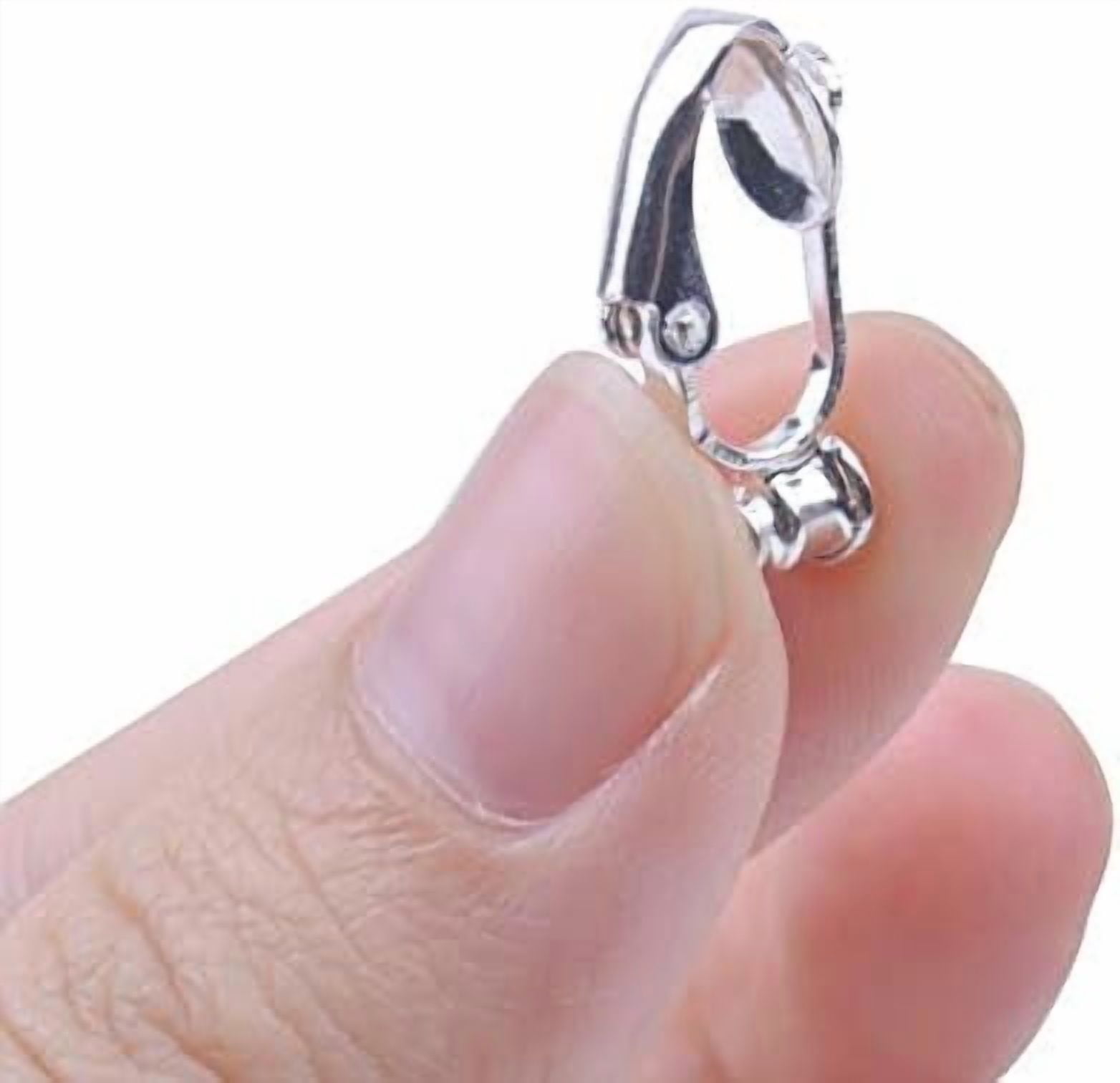 Jointown 20 Pieces Clip-on Earring Converter Components Findings with Post, Silver
