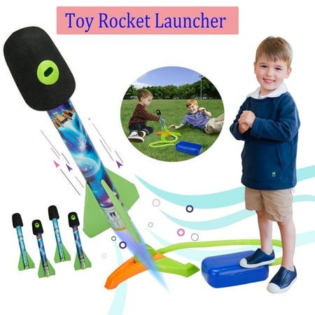 Toy Rocket Launcher,4 Rockets and Air Rocket Launcher,Rocket Launcher Toys,Original Rocket Launcher, Outdoor Rocket STEM Gift for Boys and Girls Ages 5 Years and Up
