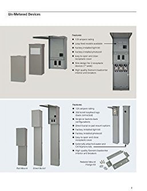 Siemens Power Outlet Panel With Receptacles, Unmetered, Surface Mount, 125 Amp Main Lug, 14-50R, Tt30R, 5-20R2Gfi - image 3 of 4