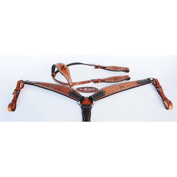 Horse Saddle Tack Bridle Western Leather Headstall BreastCollar 78145A