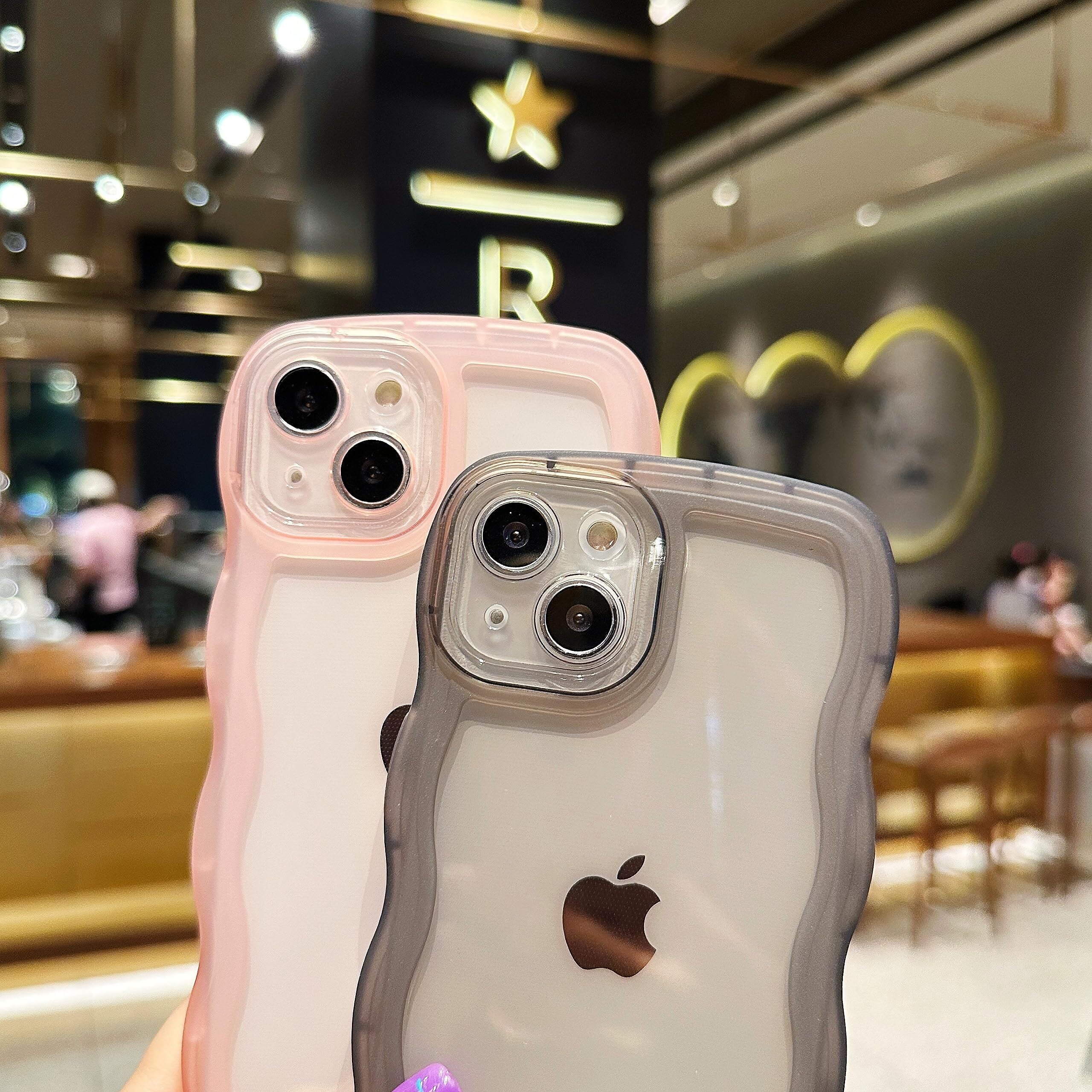 TIANLI for iPhone 15 Case,Cute Silicone Case for iPhone 15, Shockproof Protective Phone Case for iPhone 15, Clear/Pink
