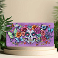 thumbnail image 6 of 1 Pcs License Plate Covers & Frames, Colorful Sugar Skull with Butterflies and Roses For Decorative Front, Aluminum License Plate Covers & Frames Cover For Men Women, 12" X 6", 6 of 7