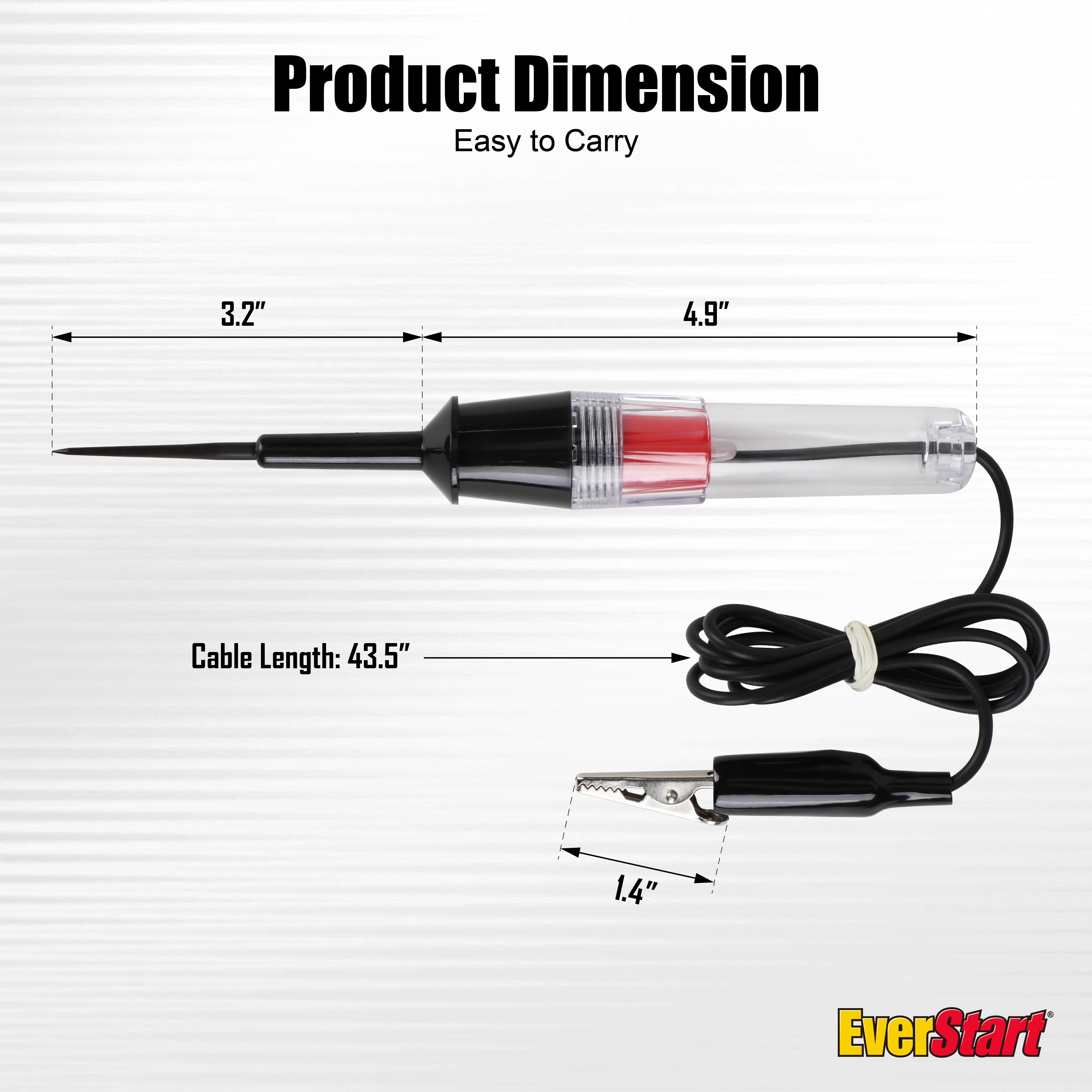EverStart 6-24V Automotive Circuit Tester, Bidirectional Polarity Test Light with Red/Green LED Indicator