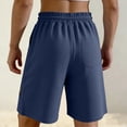 thumbnail image 4 of Mens Casual Shorts Cotton Drawstring 9 inch Waffle Shorts Stretch Elastic Waist Summer Beach Lounge Sweat Shorts Navy XL, 4 of 9