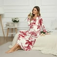 thumbnail image 3 of DISNIMO Women's Long Sleeve Nightgown Palm Tree Print Full Length Sleepwear Long Pajama Dress V Neck Night Gowns Comfy Breathable Sleep Shirts, XL, 3 of 8