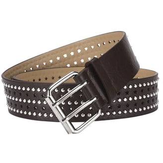 Full Grain Leather Studded Roller Buckle Belt – 1.5 display picture 3