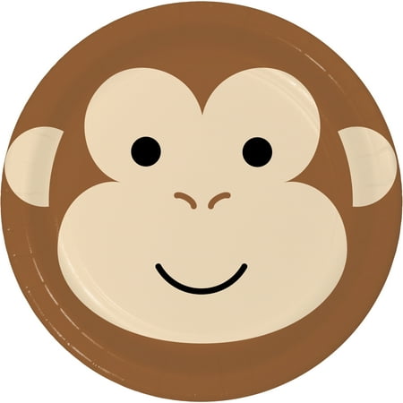 Monkey Dessert Plates, 24 Count for 24 Guests