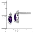 thumbnail image 2 of Sterling Silver Rhodium-plated Diamond & Amethyst Earrings, 2 of 2
