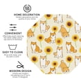 thumbnail image 4 of Disketp Shiba Inu Dog And Sunflower Funny Coasters,4 Pcs Leather Coasters With Holder, Perfect Housewarming Hostess Gifts,Protect Furniture From Water Marks Scratch, 4 of 9