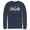 Navy Blue, variant on Men's Batman Tropical Logo  Long Sleeve Shirt Navy Blue 2X Large