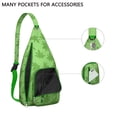 thumbnail image 2 of Trippy Weed Sling Backpack - Psychedelic Swirl Leaf Pattern, Fashion Forward Shoulder Pack, 2 of 4