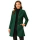 thumbnail image 1 of Abrigos largos de invierno con solapa con muesca y un solo pecho para mujer Verde M, 1 of 6