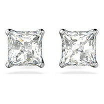 Swarovski Stilla Attract Rhodium Plated And Zirconia Studd Earrings 5430365 For Women