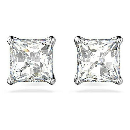 Swarovski Stilla Attract Rhodium Plated And Zirconia Studd Earrings 5430365 For Women