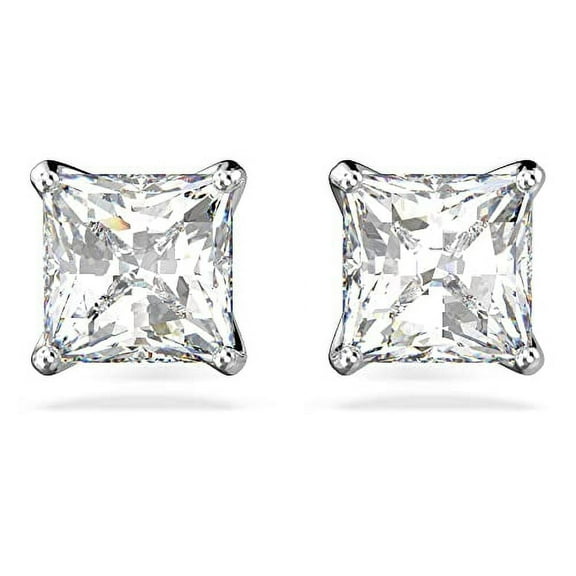 Swarovski Stilla Attract Rhodium Plated And Zirconia Studd Earrings 5430365 For Women