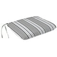 thumbnail image 4 of Jordan Manufacturing 20" x 18" Worth Black and Grey Stripe Rectangular Outdoor Chair Pad Seat Cushion with Ties (2 Pack), 4 of 11