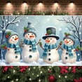 thumbnail image 3 of Snowman Design Snowman Banner Plaid Scarf Winter Display Pine Branch Red Berries Christmas Backdrop for Christmas Party Home Decoration Holiday Gathering, 3 of 9
