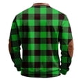 thumbnail image 4 of Men's Casual Sweatshirt American Checkered Print Round Neck Long Sleeve Half Pullover for Winter Retro Street Style,Green,XL, 4 of 4