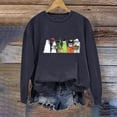 thumbnail image 4 of qelini Crewneck Sweatshirts Women Oversized Graphic Halloween Long Sleeved Sweatshirt No Hood Trendy Novelty Print Spooky Season Halloween Day Event Pullover Fall Winter Loose Tops Dark Gray S, 4 of 5