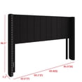 thumbnail image 6 of Home Design Ipswich King Upholstered Wingback Headboard with Nailhead Trim, Modern Vertical Channel Tufting, Black, Easy Assembly, 6 of 9