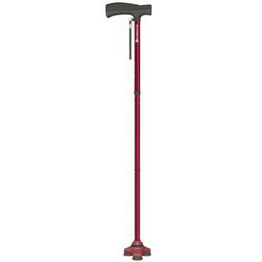 HurryCane HurryCane Freedom Edition Folding Cane with T Handle, Red