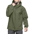 thumbnail image 6 of TACVASEN Men Windproof Soft Shell Outdoor Fleece Hoodie hooks and loops Coat Army Green M, 6 of 8