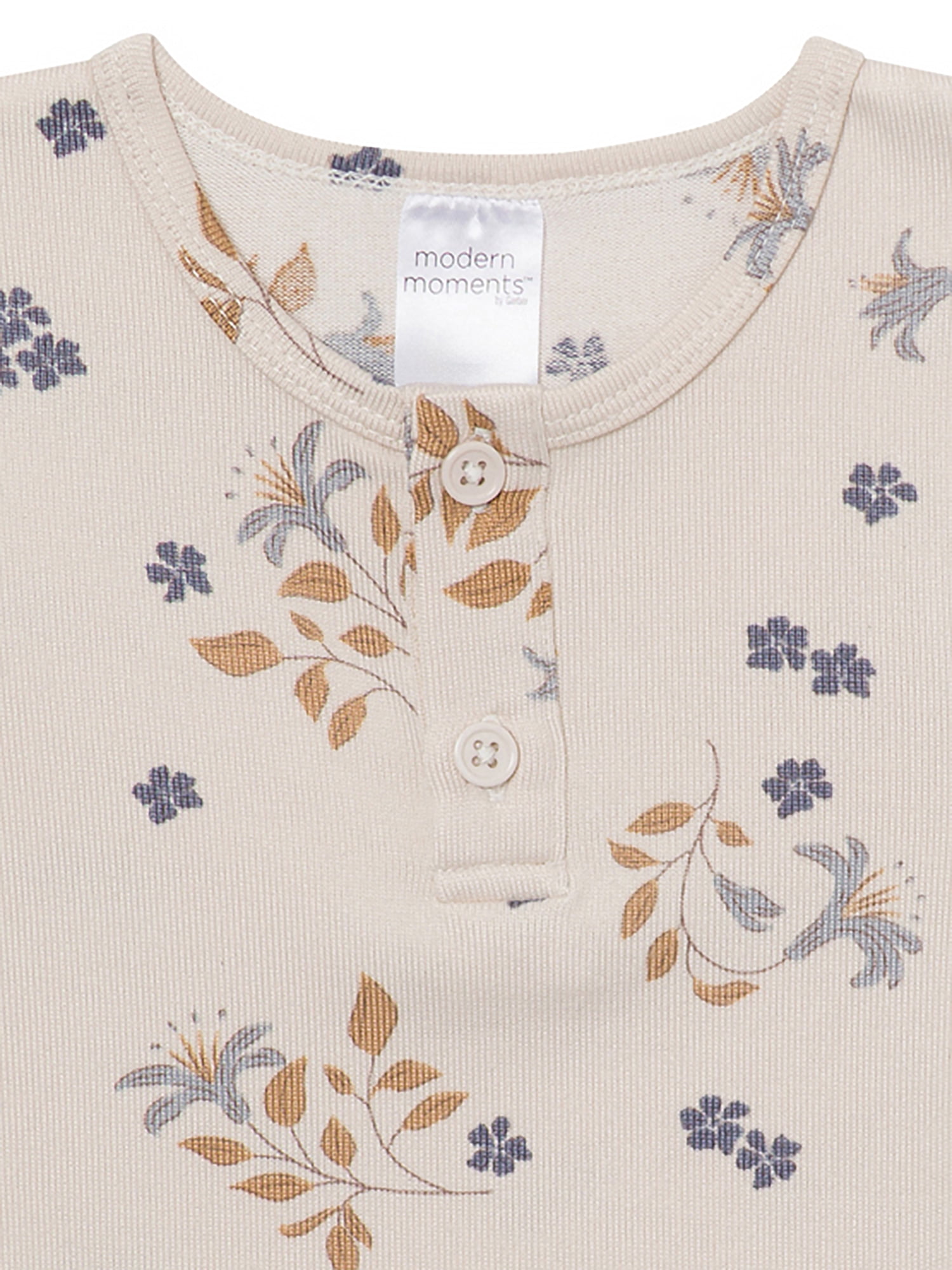 Modern Moments by Gerber Toddler Girl Henley Pajama Set, 2-Piece, Sizes, 12 Months - 5T