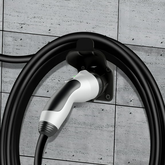 EV Charger Holder Easy to Install Waterproof Charging Plug Cable Hanger Safe EV Charging Cable Holder Solid Car Charger Cable Organizer for Your Car
